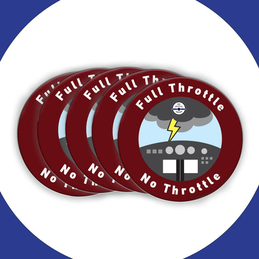 Full Throttle, No Throttle Sticker (5 Pack)
